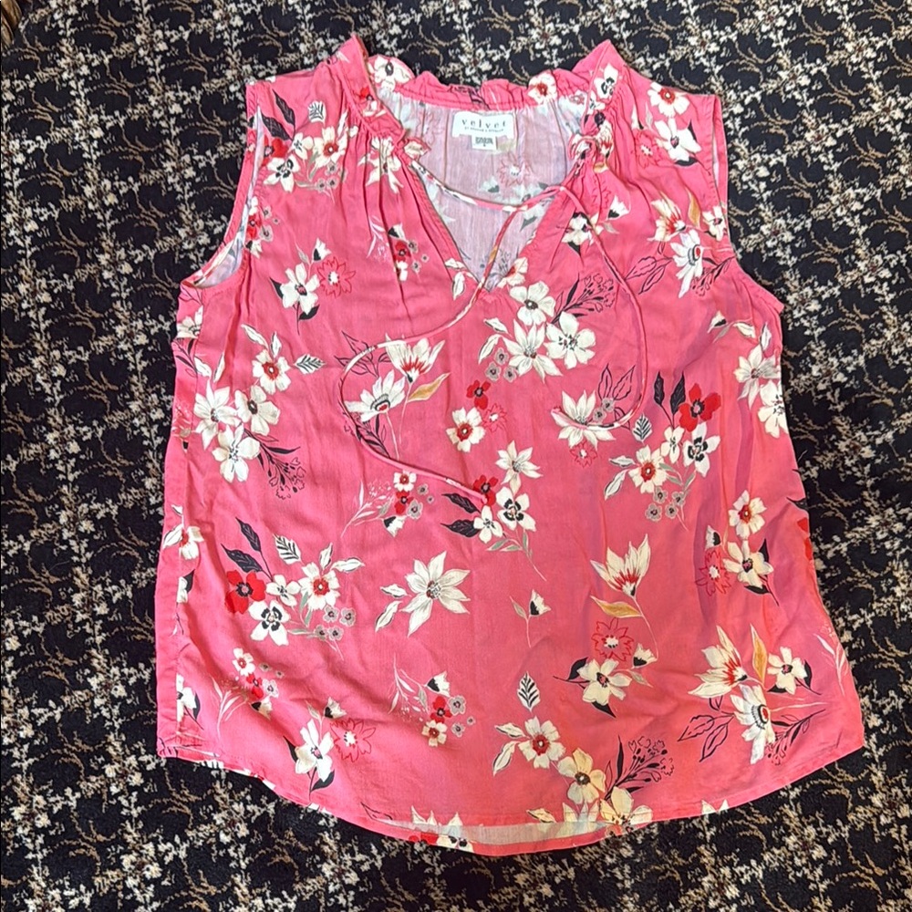 Velvet Brand Pink Floral Sleeveless top.